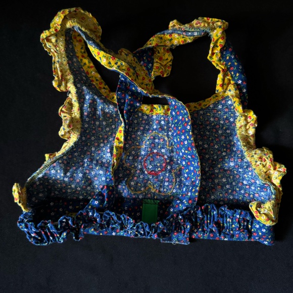 🌷 Vintage Early 80s Nannette Girl's Floral Outfit - Crop Top, Shorts, Visor - Picture 4 of 13